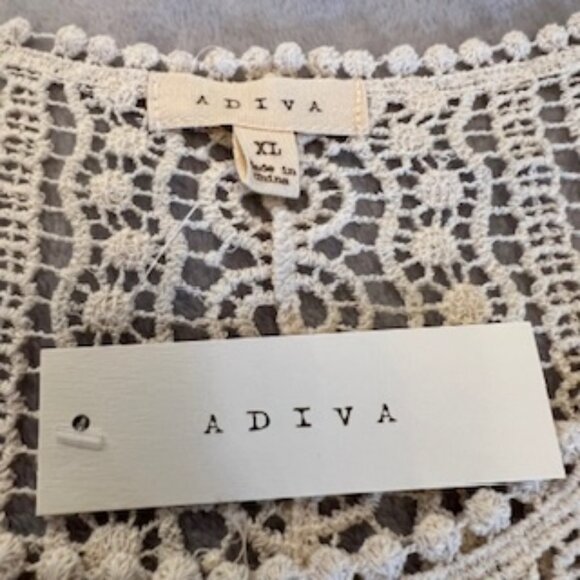 Adiva Women's Lace Tank Top With Spaghetti Strap Camisole Cream New With Tags XL - Picture 9 of 15